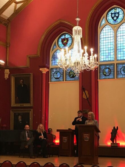 Inverness Provost Helen Carmichael welcomes civic reception attendees to the Town House